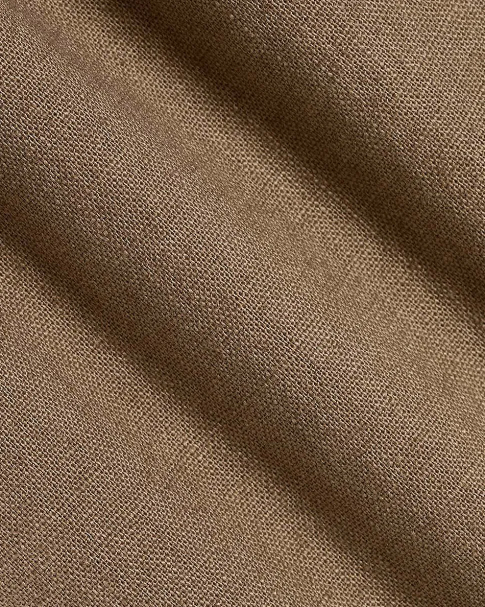 Linen-Blend Short with Elastic Waistband
