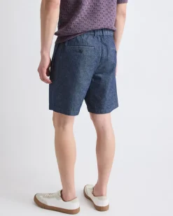 Linen-Blend Short with Elastic Waistband