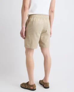 Linen-Blend Short with Elastic Waistband