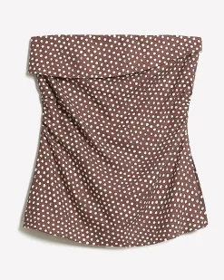 Linen-Blend Straight-Neck Tube Top