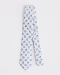 Linen-Blend Tie with Geometric Pattern