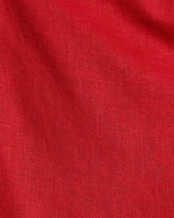 Linen-Blend Wrap Mini Skirt