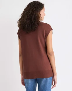 Long Buttoned-Down Sweater Vest