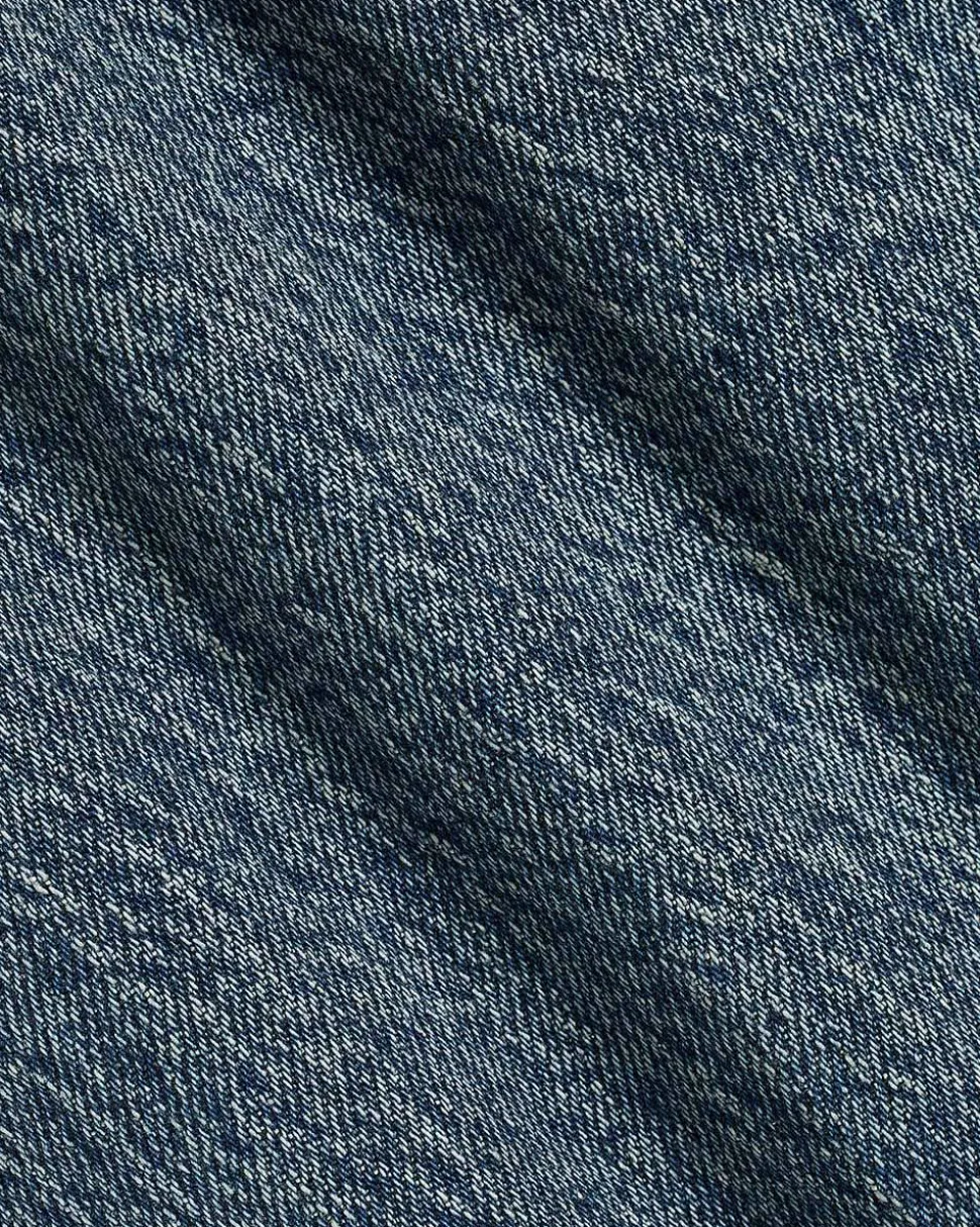 Long Medium-Wash High-Waisted Wide-Leg Jeans