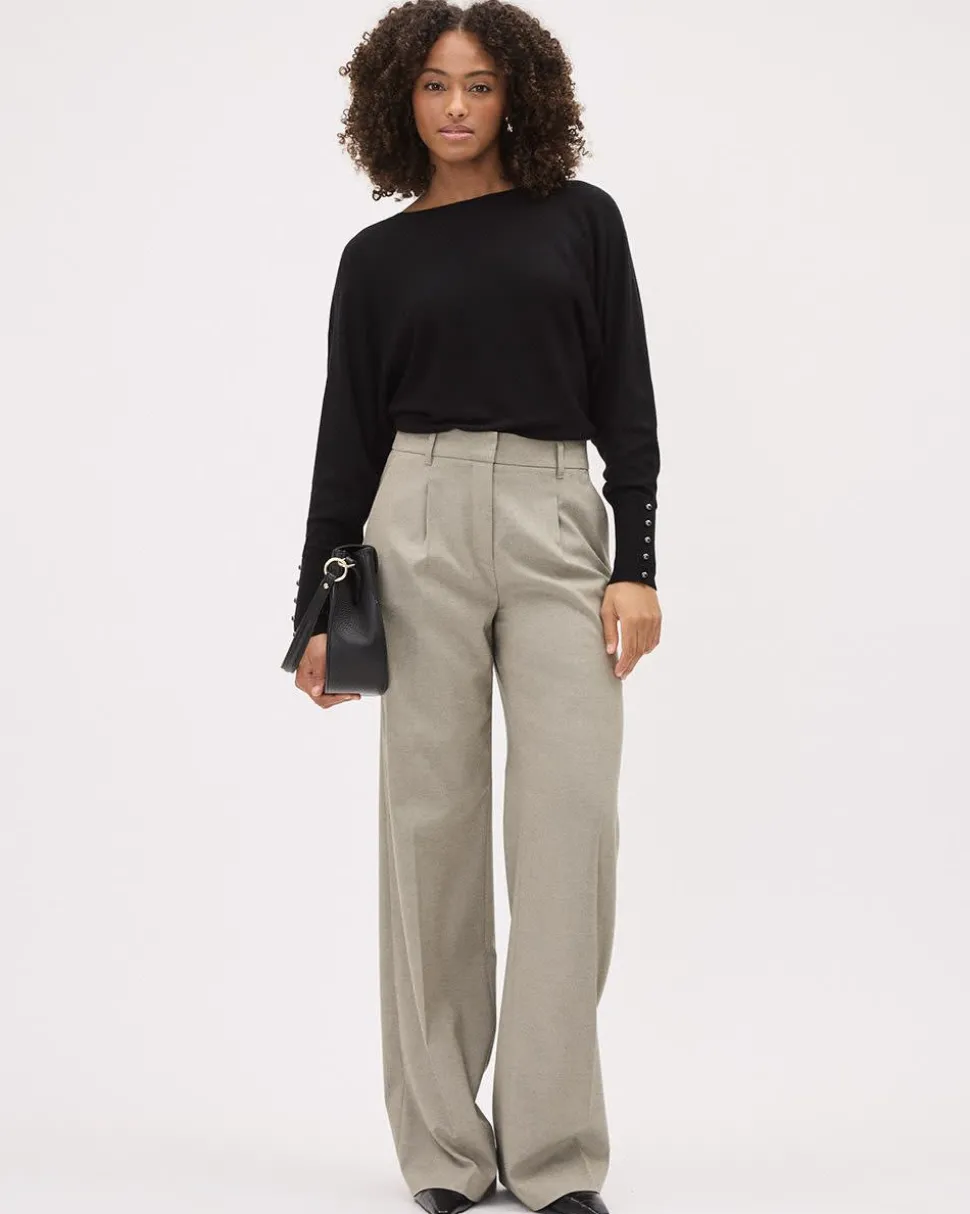 Long-Sleeve Boat-Neck Fine-Jersey Sweater