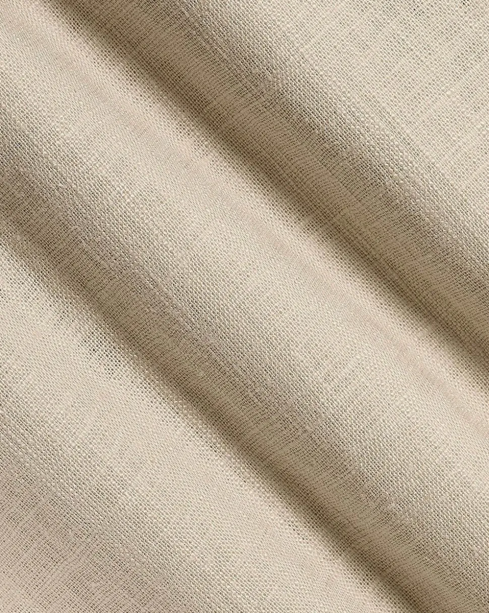 Long-Sleeve Buttoned-Down Linen Blouse