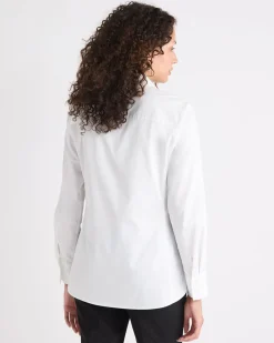 Long-Sleeve Buttoned-Down Poplin Blouse