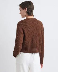 Long-Sleeve Classic-Fit Crochet Cardigan