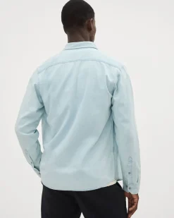 Long-Sleeve Denim Shirt with Chest Pocket
