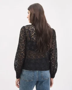 Long-Sleeve Lace Blouse