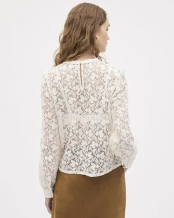 Long-Sleeve Lace Blouse