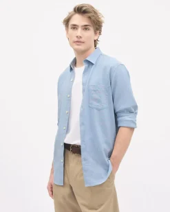 Long-Sleeve Linen-Blend Shirt