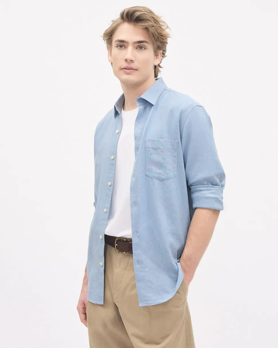Long-Sleeve Linen-Blend Shirt