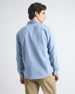 Long-Sleeve Linen-Blend Shirt