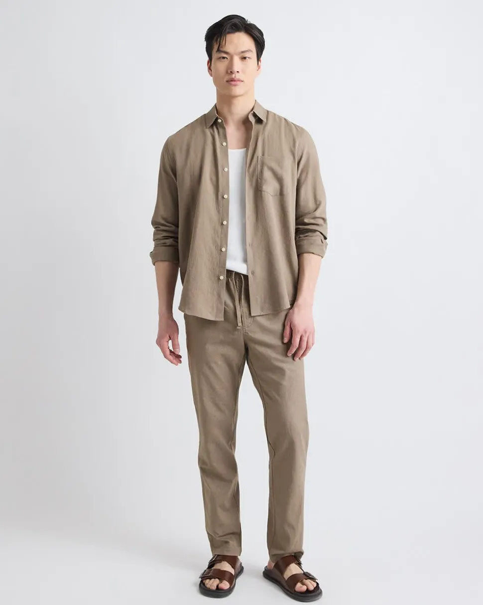 Long-Sleeve Linen-Blend Shirt