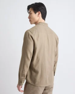 Long-Sleeve Linen-Blend Shirt