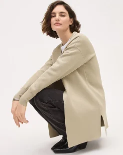 Long-Sleeve Long Open Cardigan