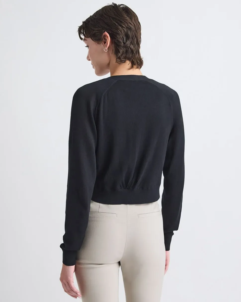 Long-Sleeve Open Cropped Cardigan