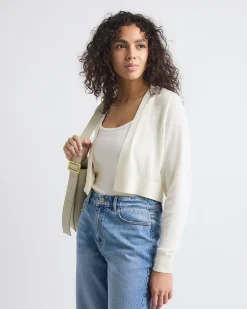 Long-Sleeve Open Cropped Cardigan