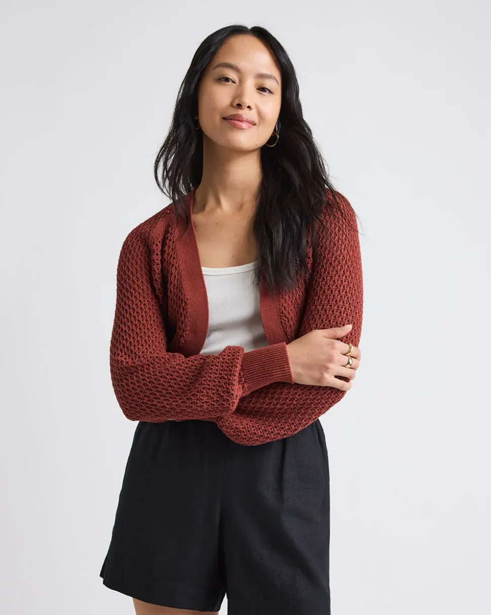 Long-Sleeve Open-Stitch Bolero