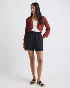 Long-Sleeve Open-Stitch Bolero