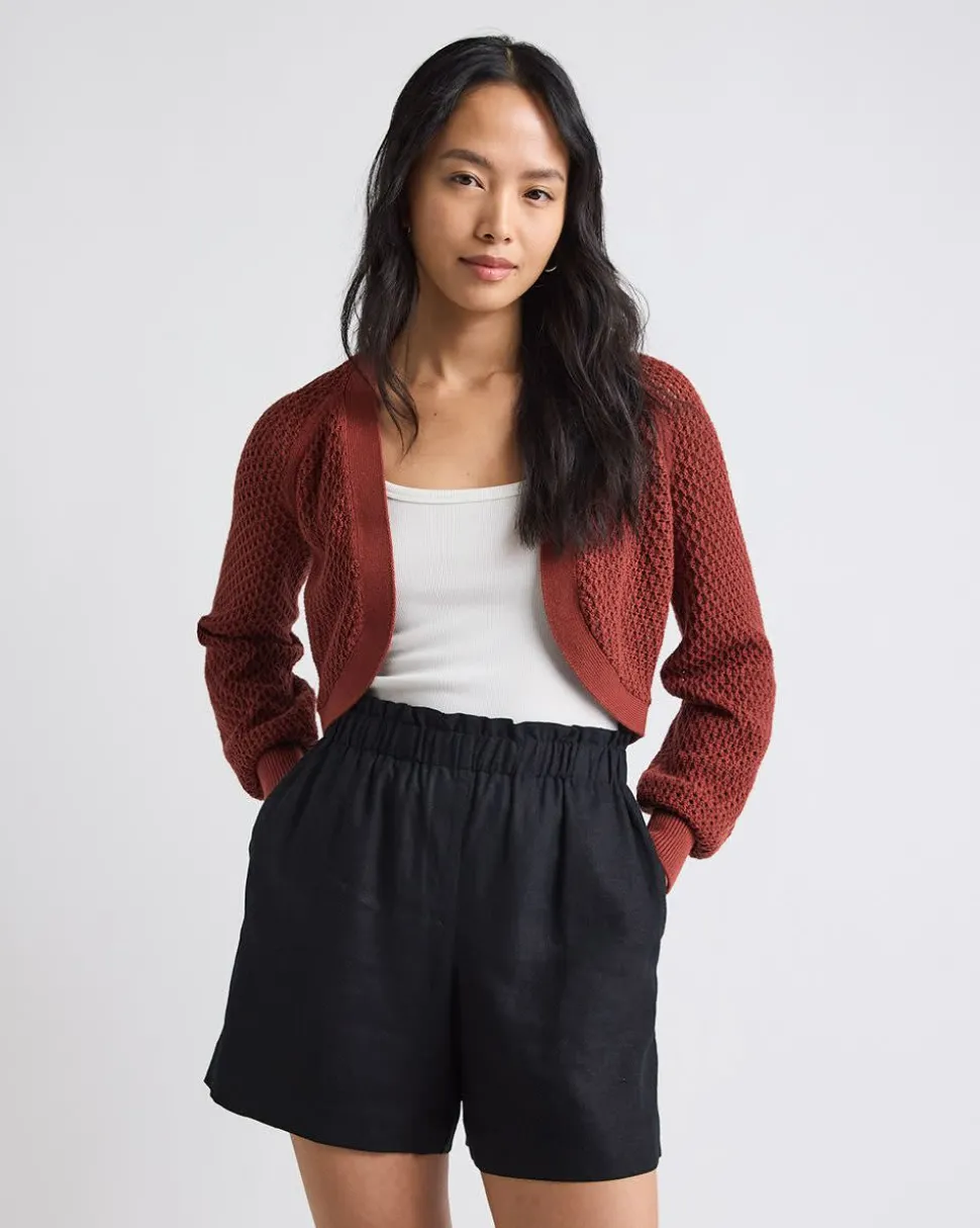 Long-Sleeve Open-Stitch Bolero