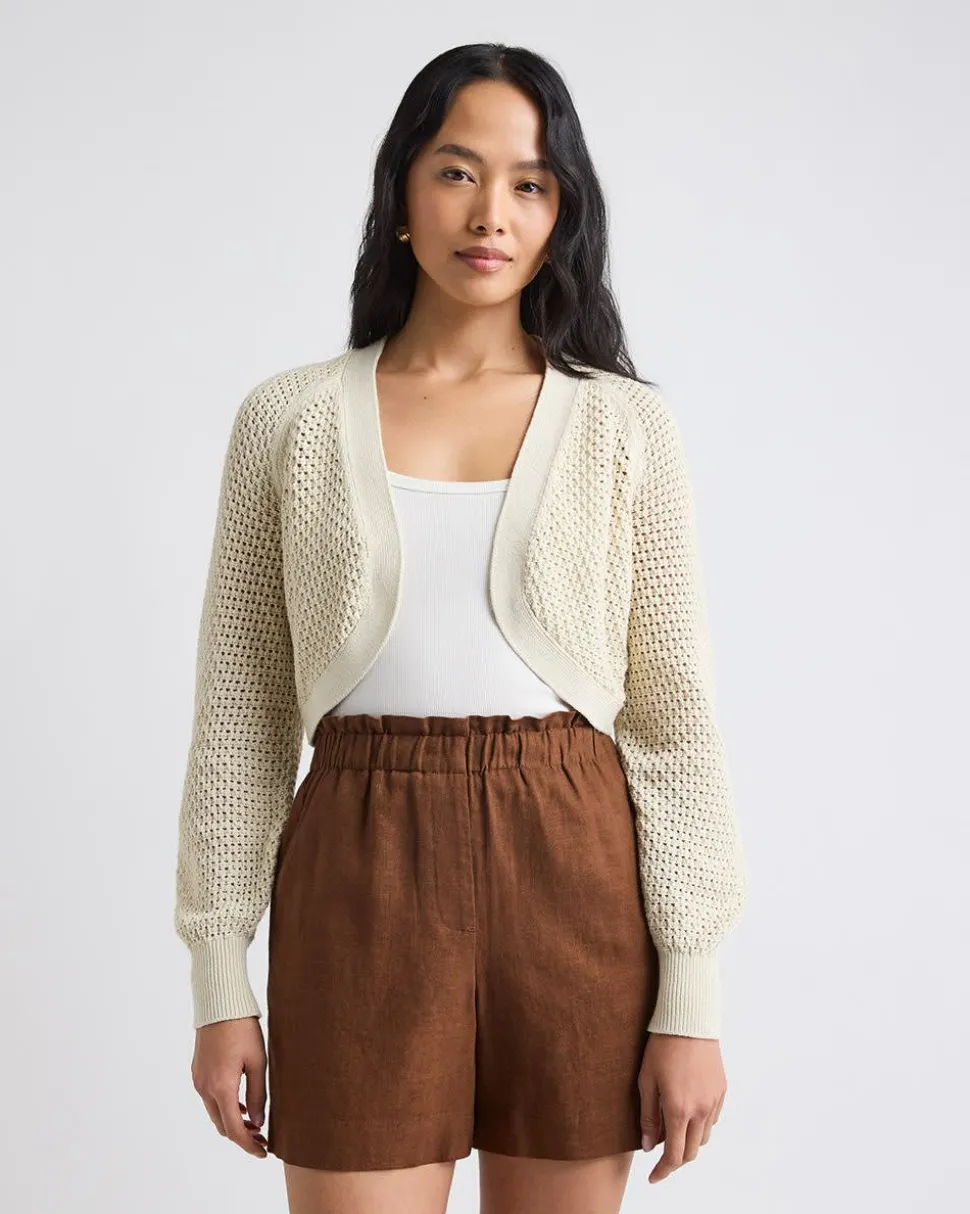 Long-Sleeve Open-Stitch Bolero