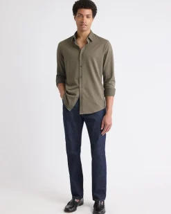Long-Sleeve Piqué-Knit Shirt