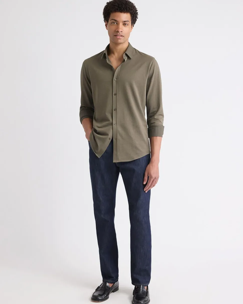 Long-Sleeve Piqué-Knit Shirt