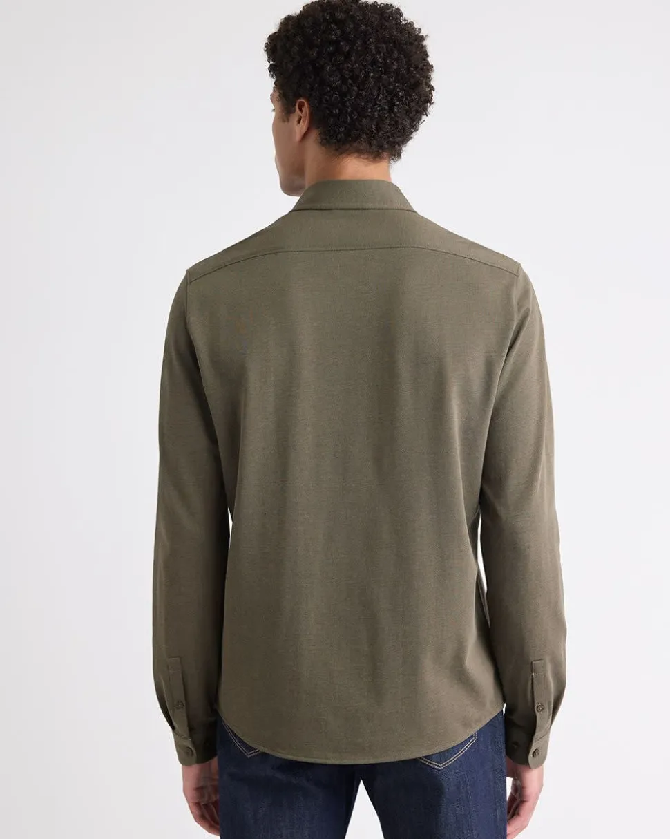 Long-Sleeve Piqué-Knit Shirt