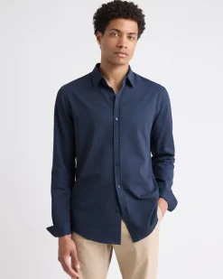 Long-Sleeve Piqué-Knit Shirt