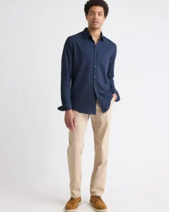 Long-Sleeve Piqué-Knit Shirt