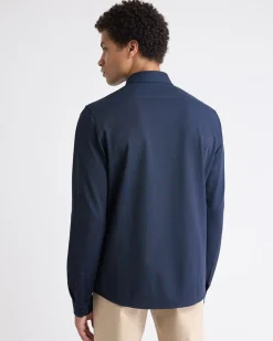 Long-Sleeve Piqué-Knit Shirt