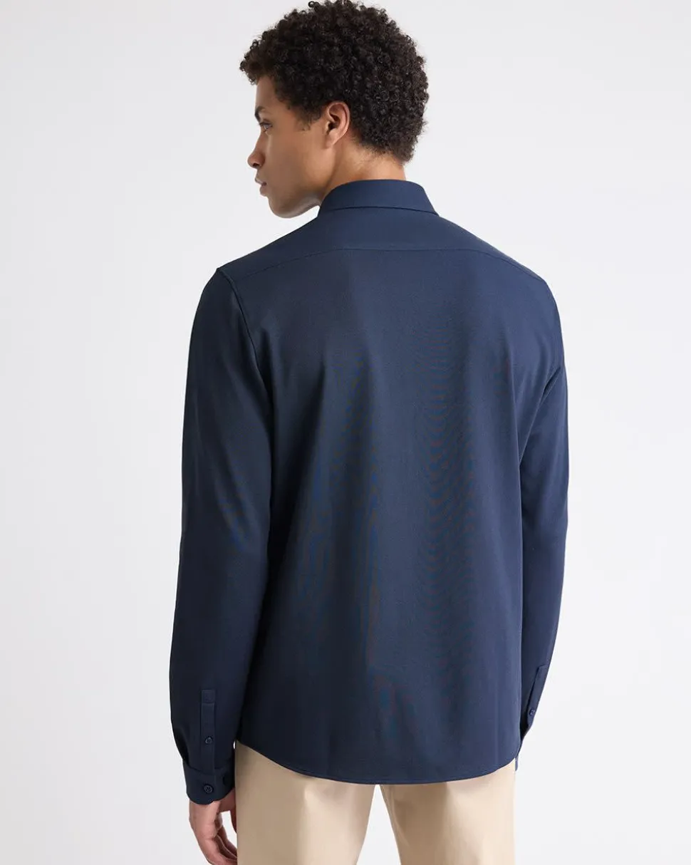 Long-Sleeve Piqué-Knit Shirt