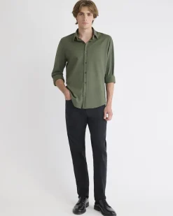 Long-Sleeve Piqué-Knit Shirt