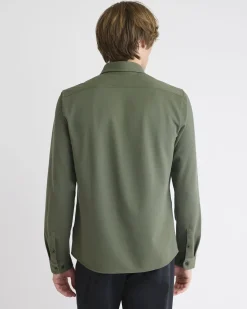 Long-Sleeve Piqué-Knit Shirt
