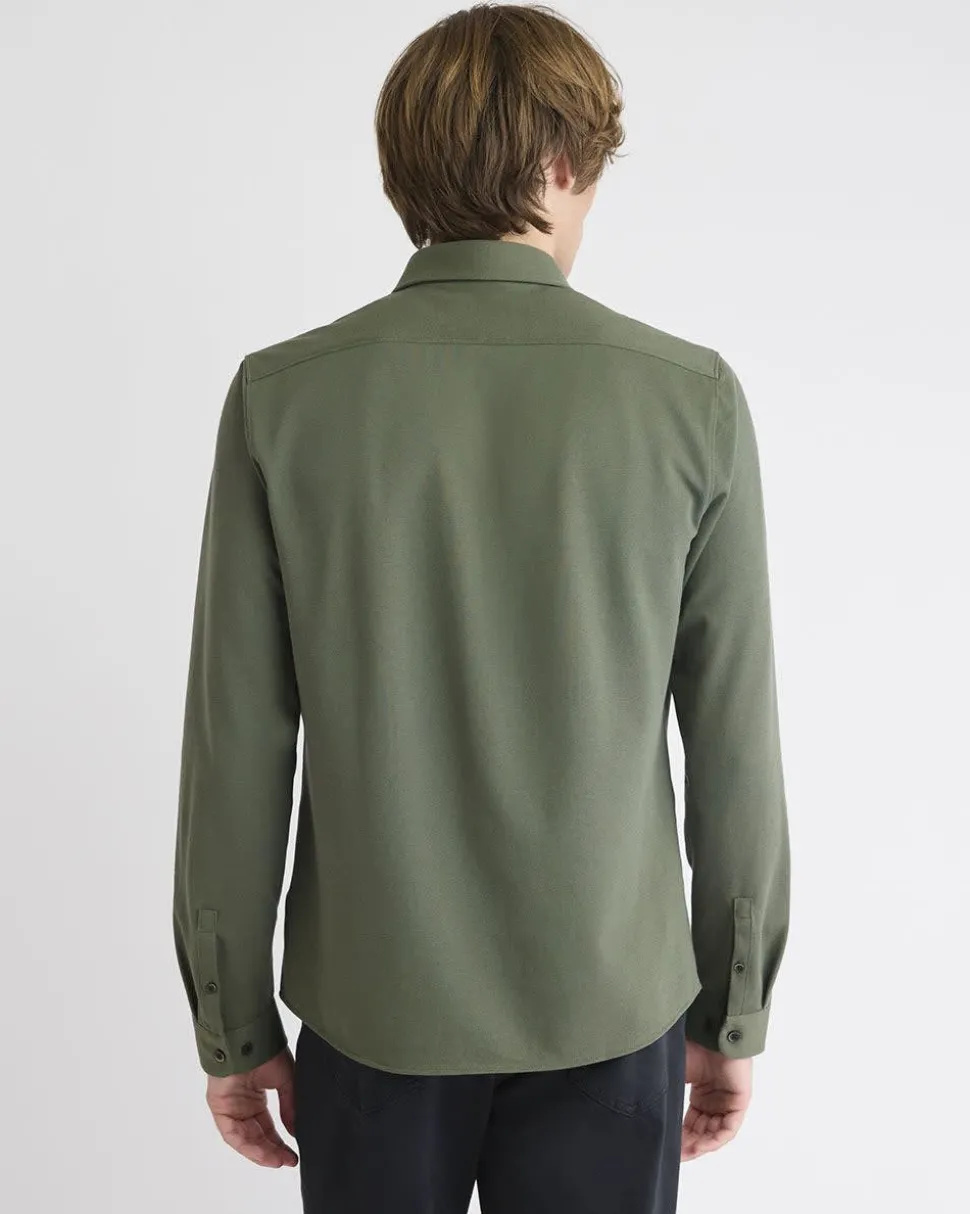 Long-Sleeve Piqué-Knit Shirt