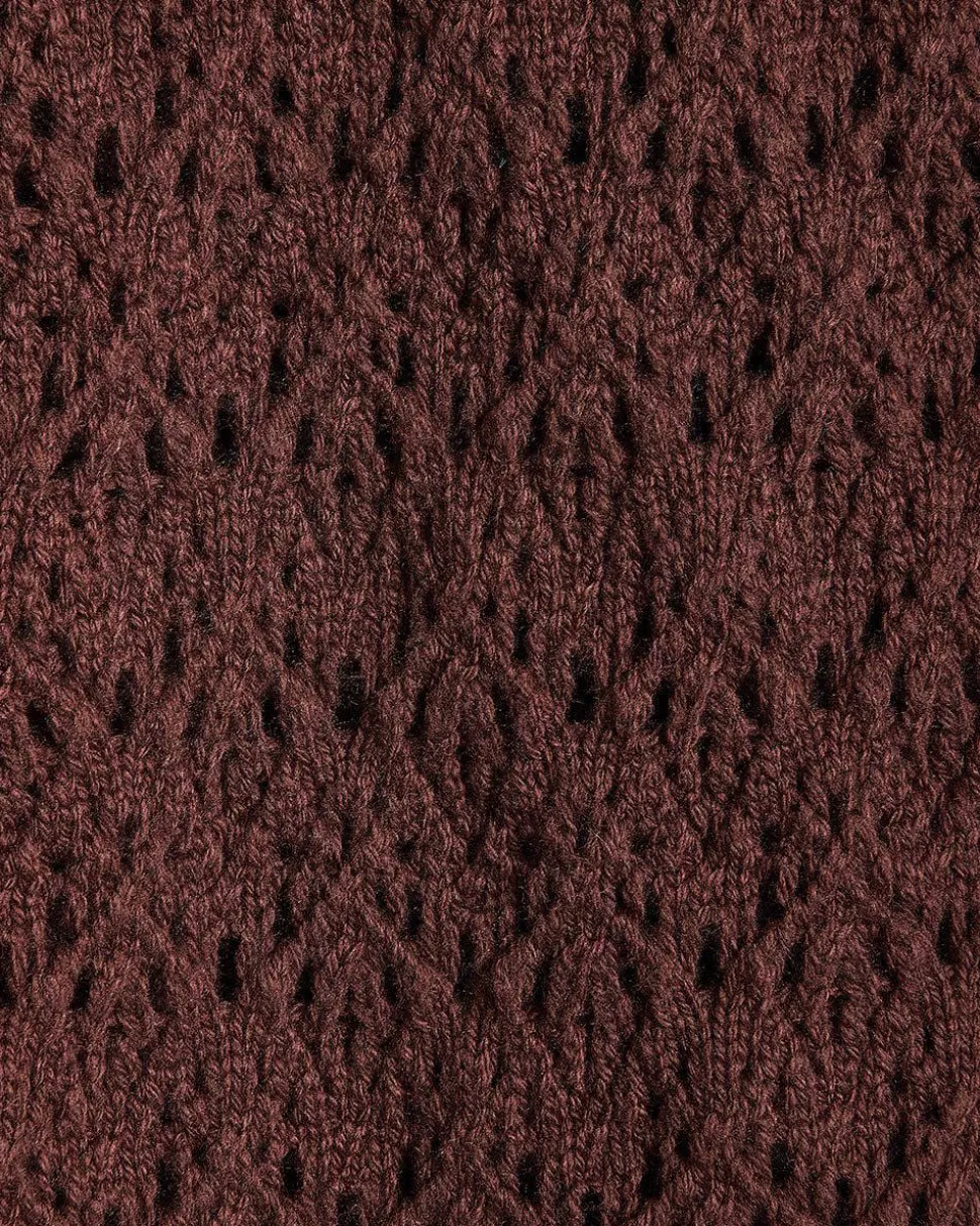 Long-Sleeve Short Cardigan with Fancy Stitches