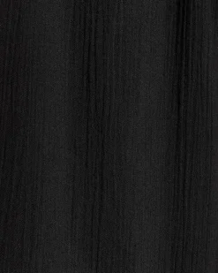 Long-Sleeve U-Neck Gauze Blouse