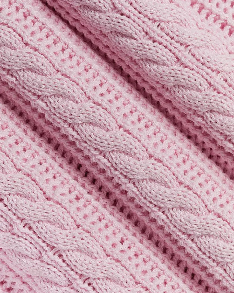 Long-Sleeve V-Neck Cable-Stitch Sweater