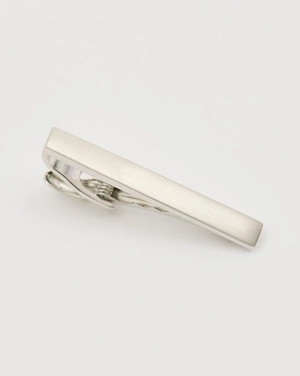 Matt silver tie bar