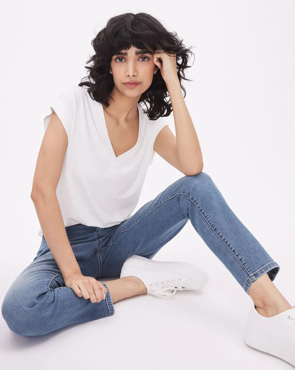 Medium Wash High-Rise Natalie Ankle Jegging