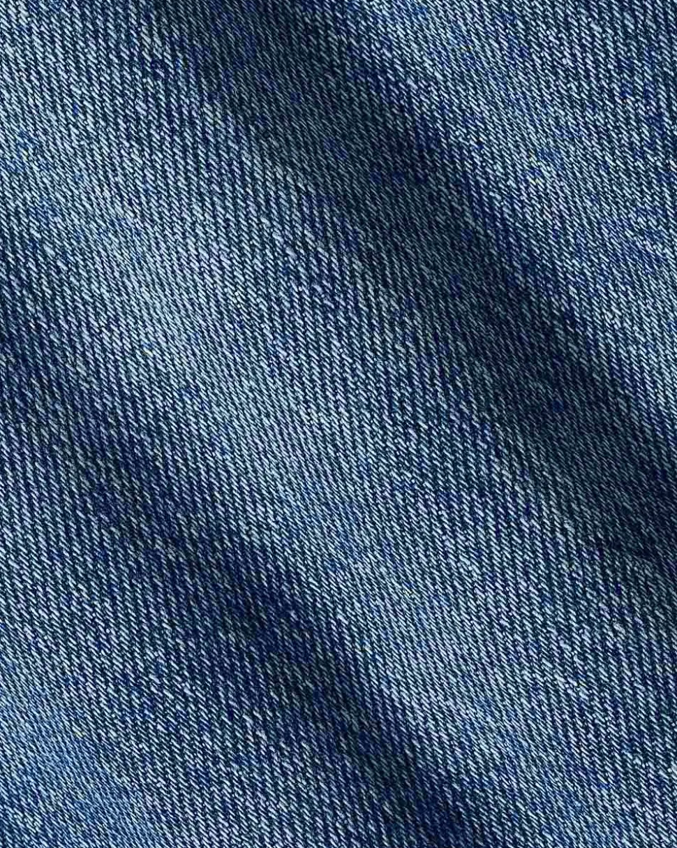 Medium-Wash High-Waisted Wide-Leg Jeans