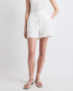 Mid-Rise Pull-On Embroidered Short