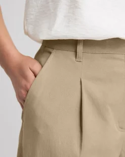 Mid-Rise Tapered-Leg Cotton Pant