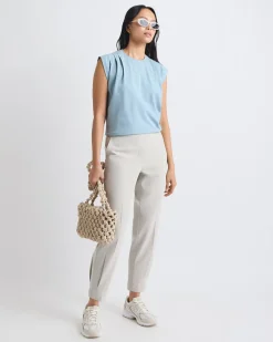 Mid-Rise Tapered-Leg Flowy Jogger Pant