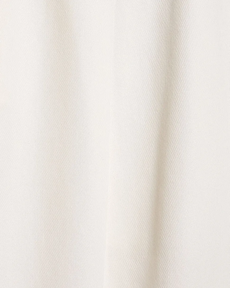 Mid-Rise Wide-Leg Cream Jeans