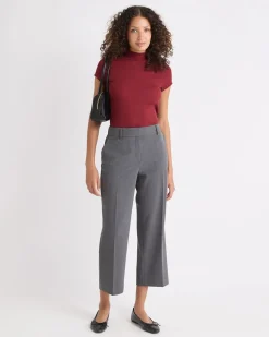 Mid-Rise Wide-Leg Cropped Pant