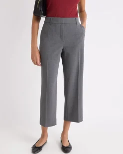 Mid-Rise Wide-Leg Cropped Pant
