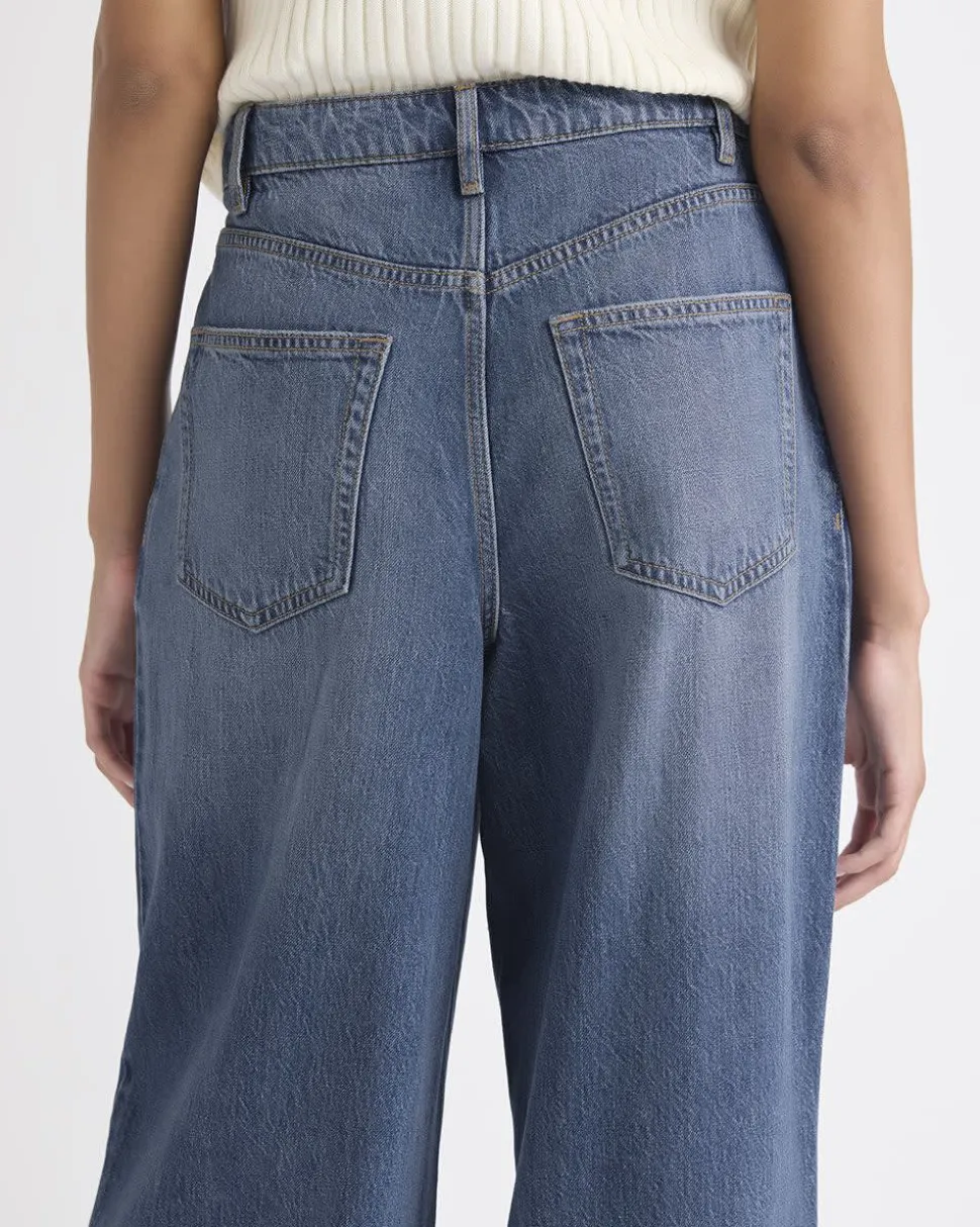 Mid-Rise Wide-Leg Medium-Wash Jeans